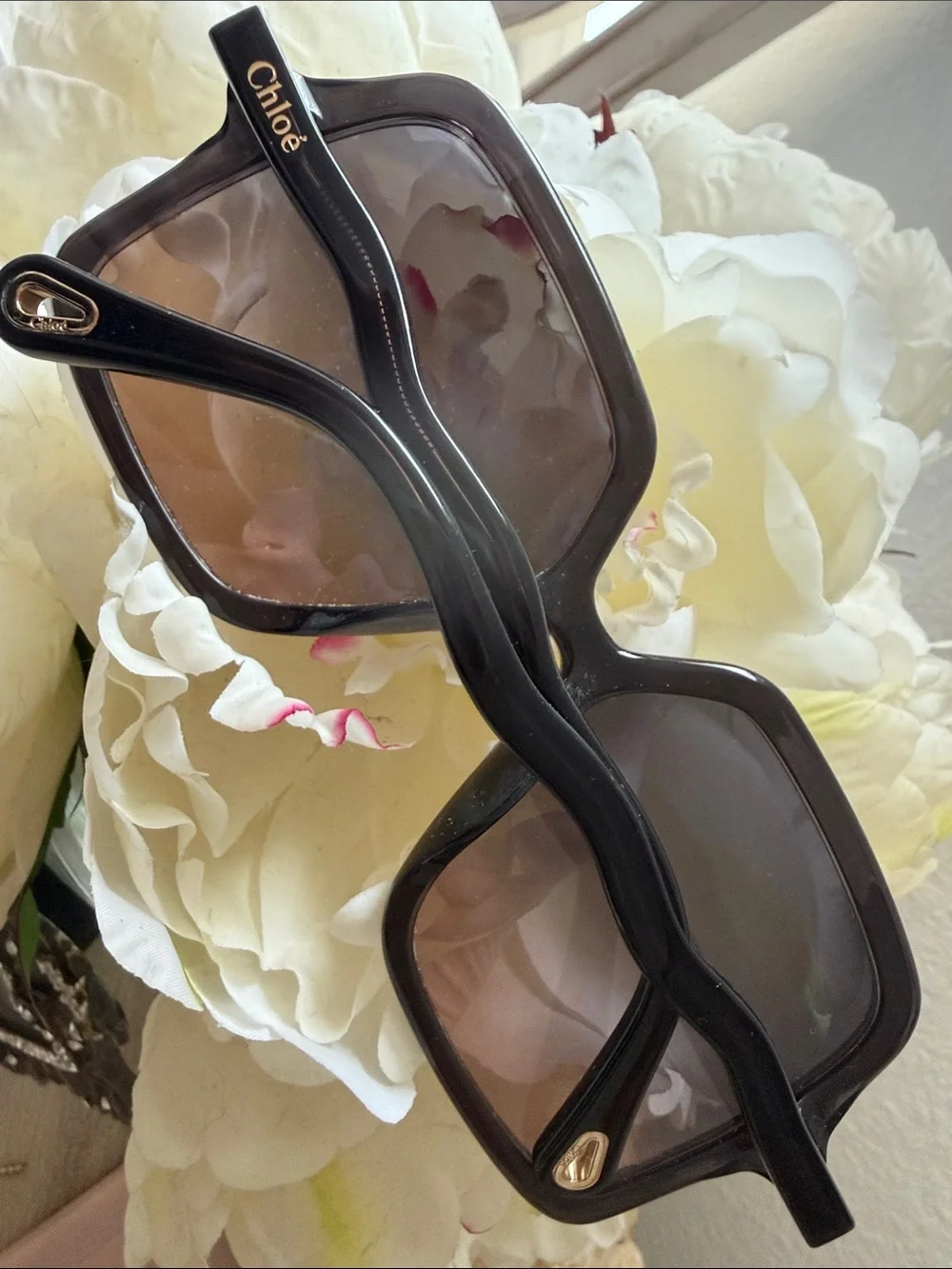 Chloé Oversized Square Sunglasses in Dark Brown Gradient